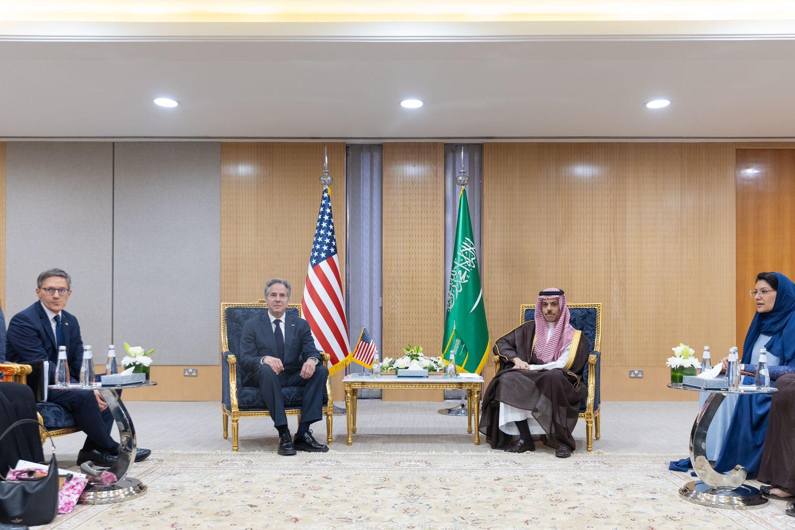 وزيرا الخارجية السعودي والأميركي يبحثان تطورات الأوضاع في غزة ورفح